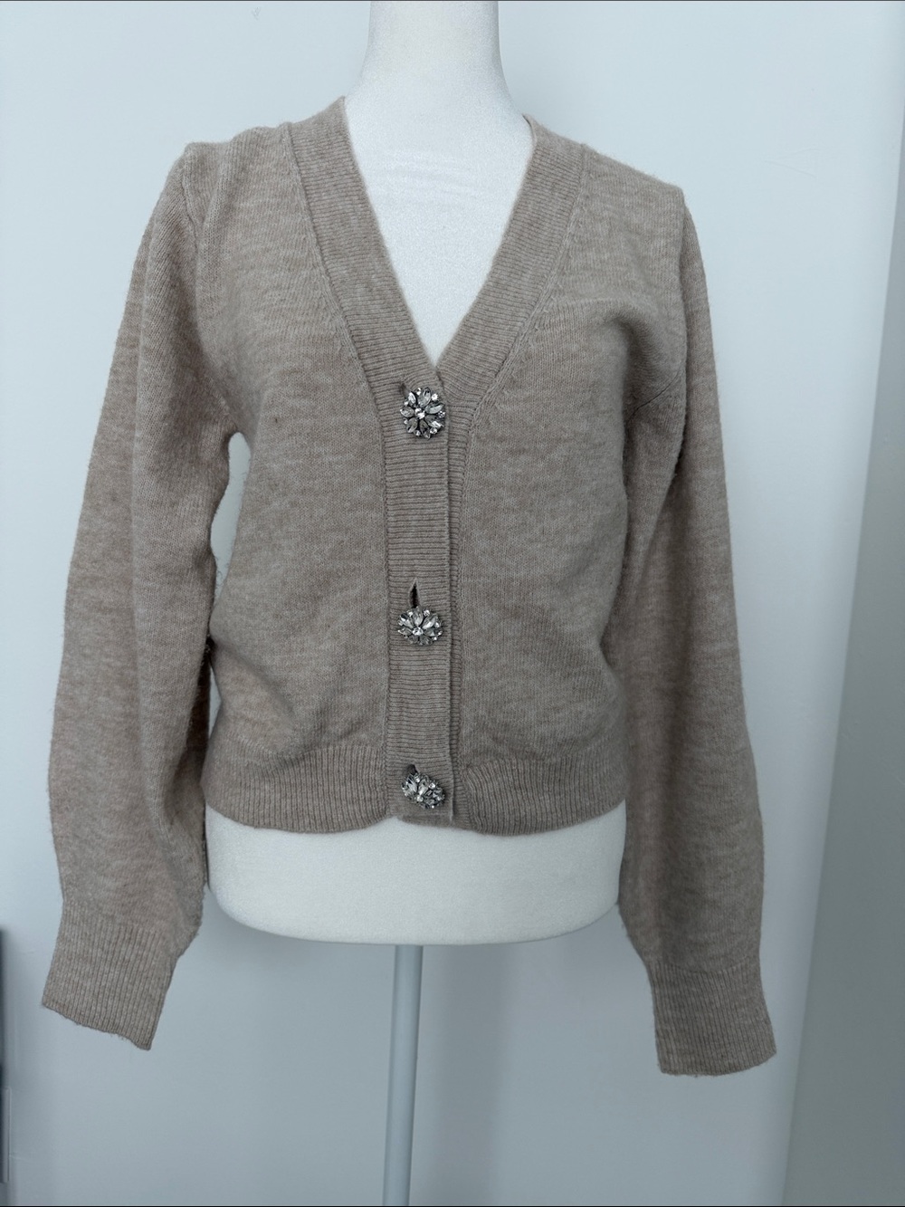 H&M Women's Cowl Neck Sweater - Cream Beige